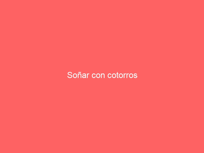Soñar con cotorros