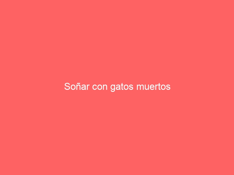 Soñar con gatos muertos