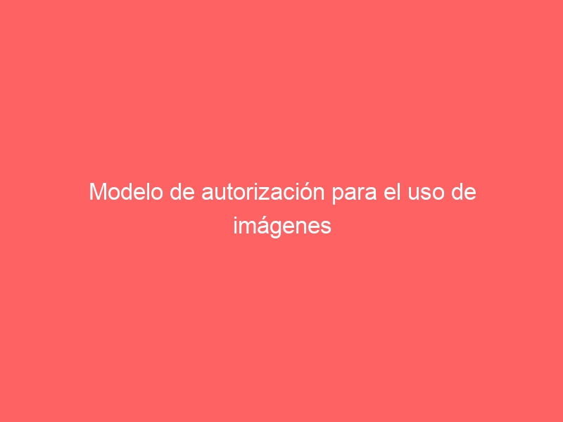Modelo de autorización para el uso de imágenes
