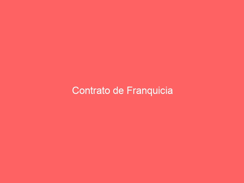 Contrato de Franquicia