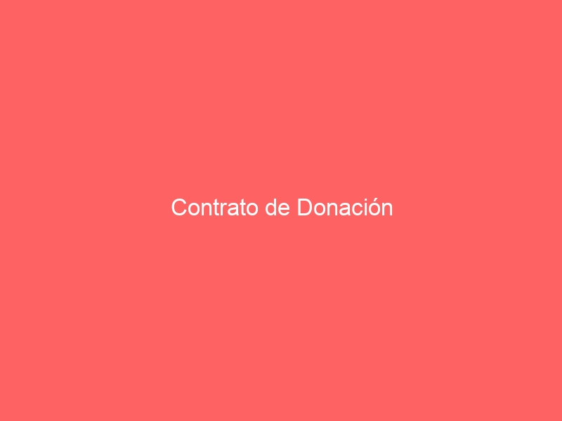 Contrato de Donación