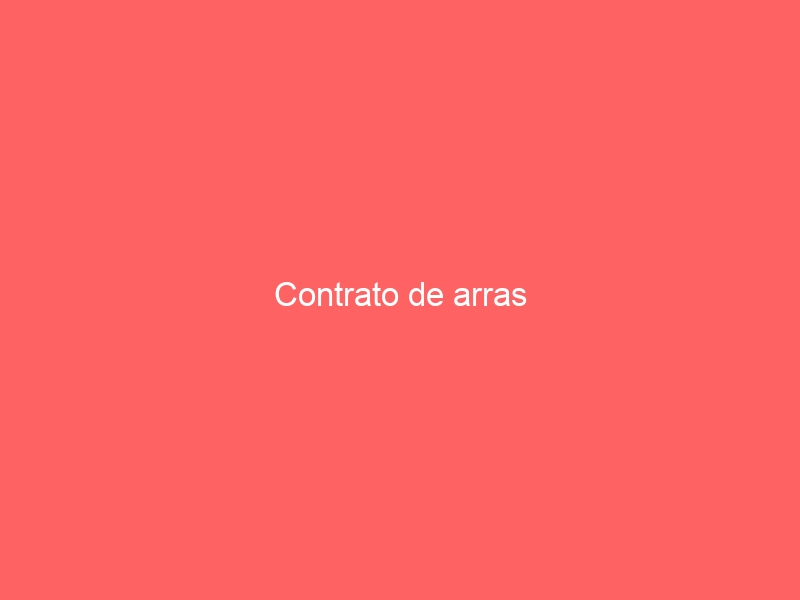 Contrato de arras