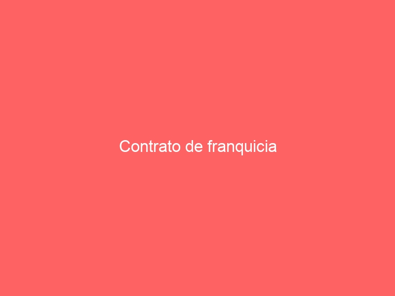Contrato de franquicia