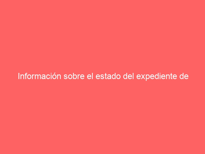 Información sobre el estado del expediente de extranjería
