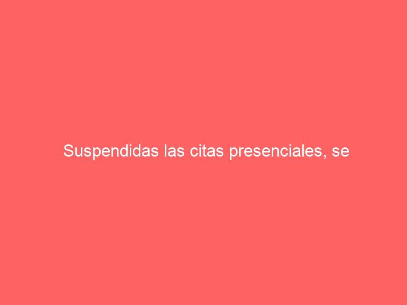 Suspendidas las citas presenciales, se sustituirán por llamadas o videoconferencias