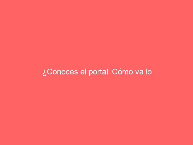 ¿Conoces el portal &#8216;Cómo va lo mío&#8217;?