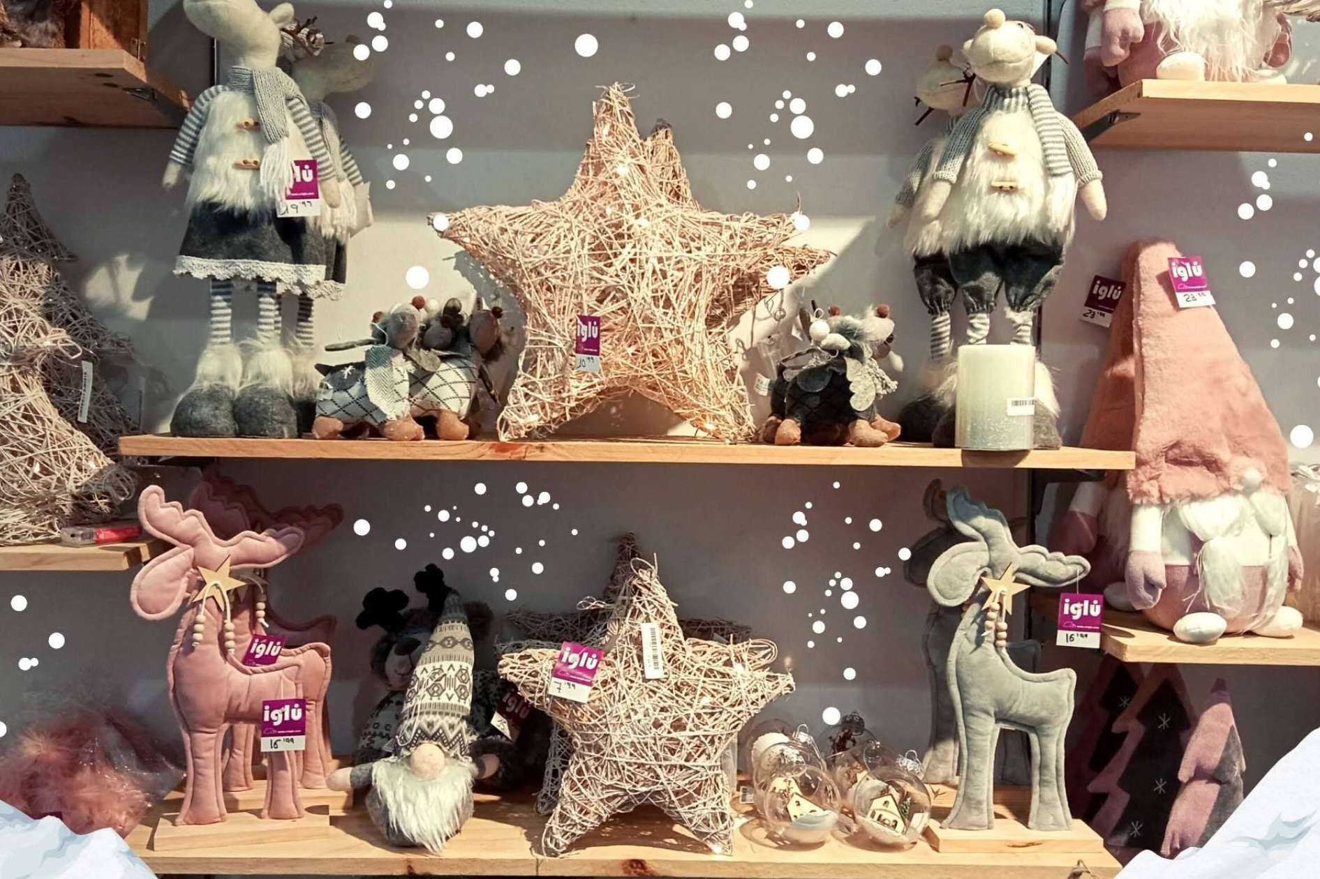 Iglú Tiendas ofrece distintos elementos de decoración Navidad rosa y plata durante el Black Friday