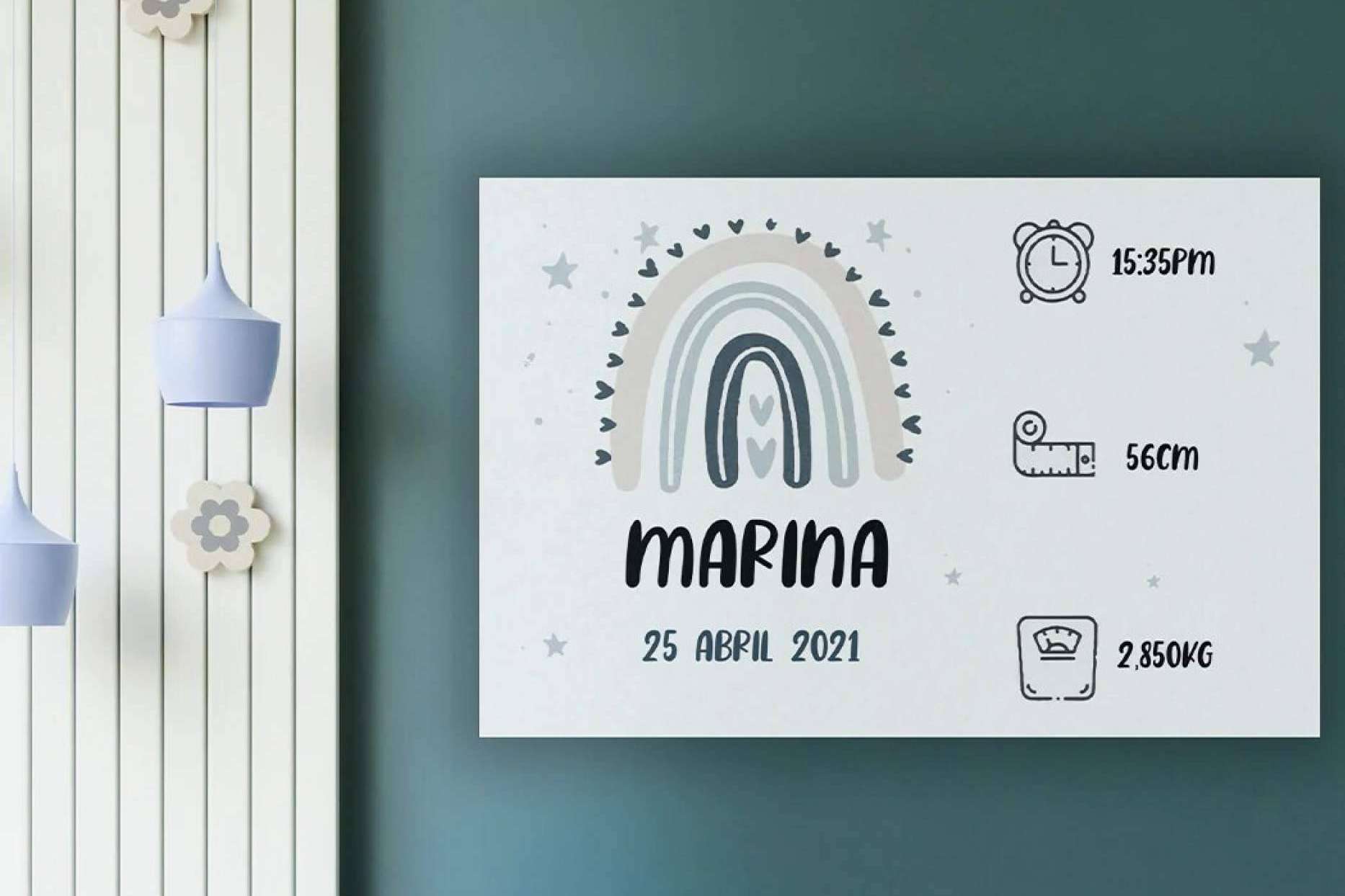 ¿Cómo son los lienzos personalizados para el nacimiento de un bebé de Ve Alma?