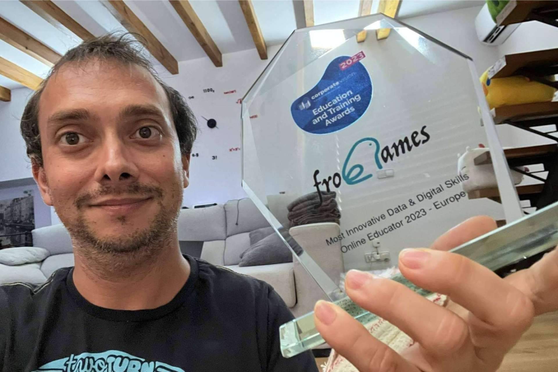 Frogames recibe el premio a la empresa online de educación más innovadora en el uso de datos y enseñanzas digitales en 2023