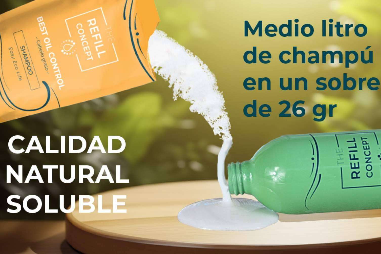 The Refill Concept ofrece una gama de champús y geles líquidos que no requieren envases de plástico