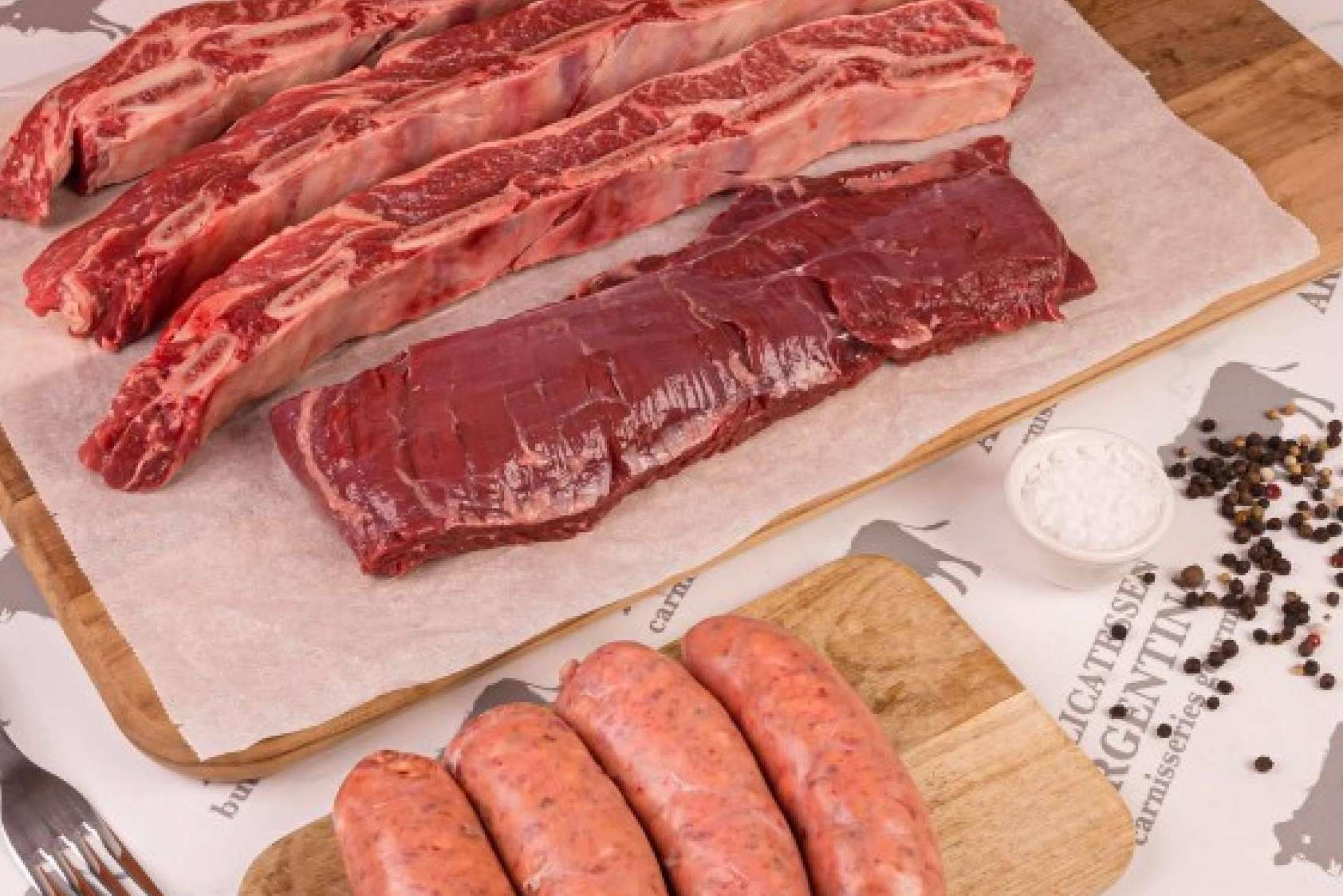 Corte gourmet de entraña de ternera con el trabajo de Delicatessen Argentina