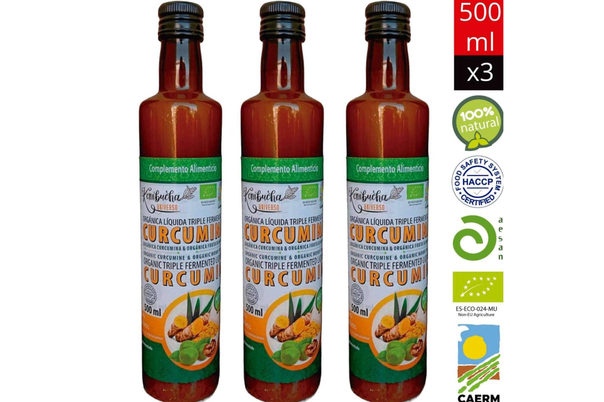 Qué beneficios aporta el suplemento dietético a base de curcumina orgánica triple fermentada de Kombucha Universo