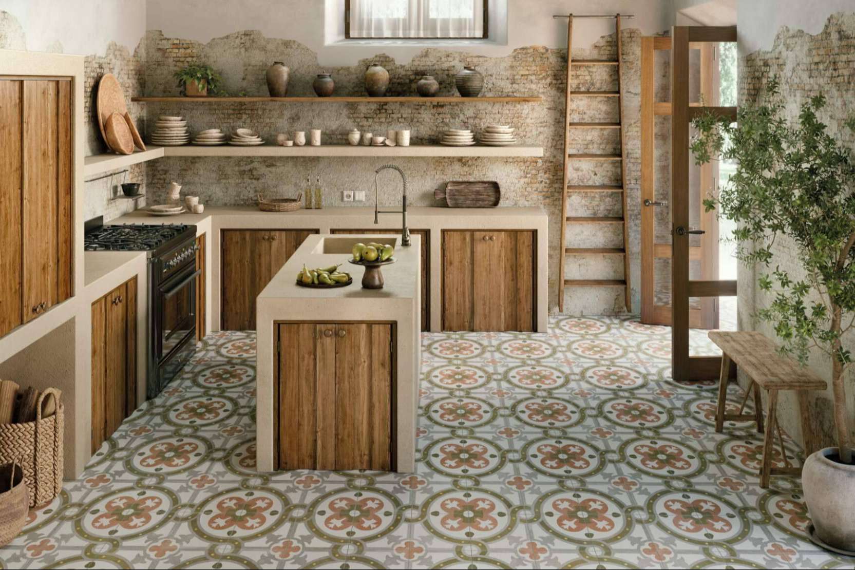 Suelos imitación hidráulico, la alternativa perfecta para renovar la cocina