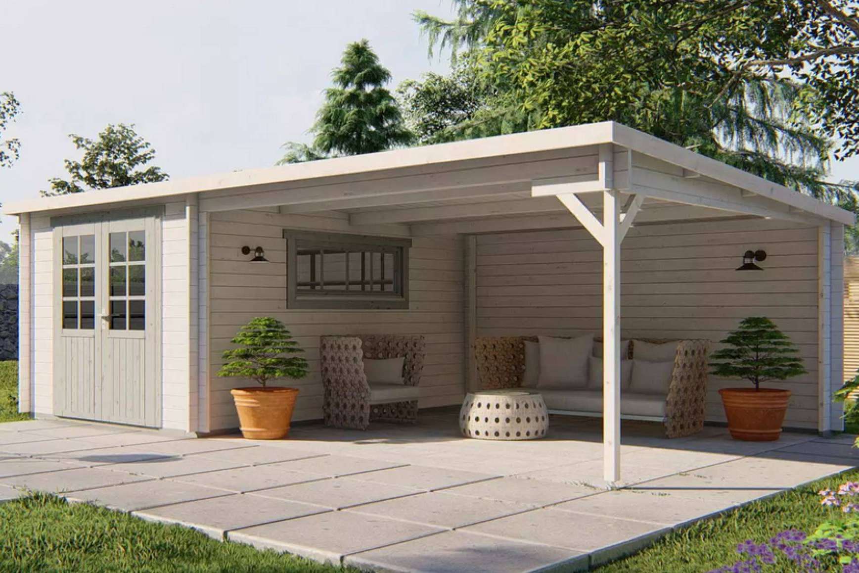 Diseños modernos de casas de madera con techos planos en HobyCasa