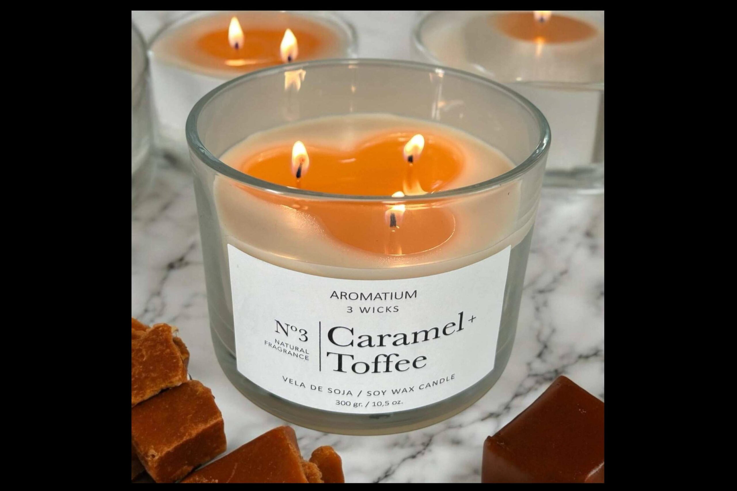La Boutique de las Velas lanza su vela de soja Aromatium Caramelo+Toffee, un aroma navideño