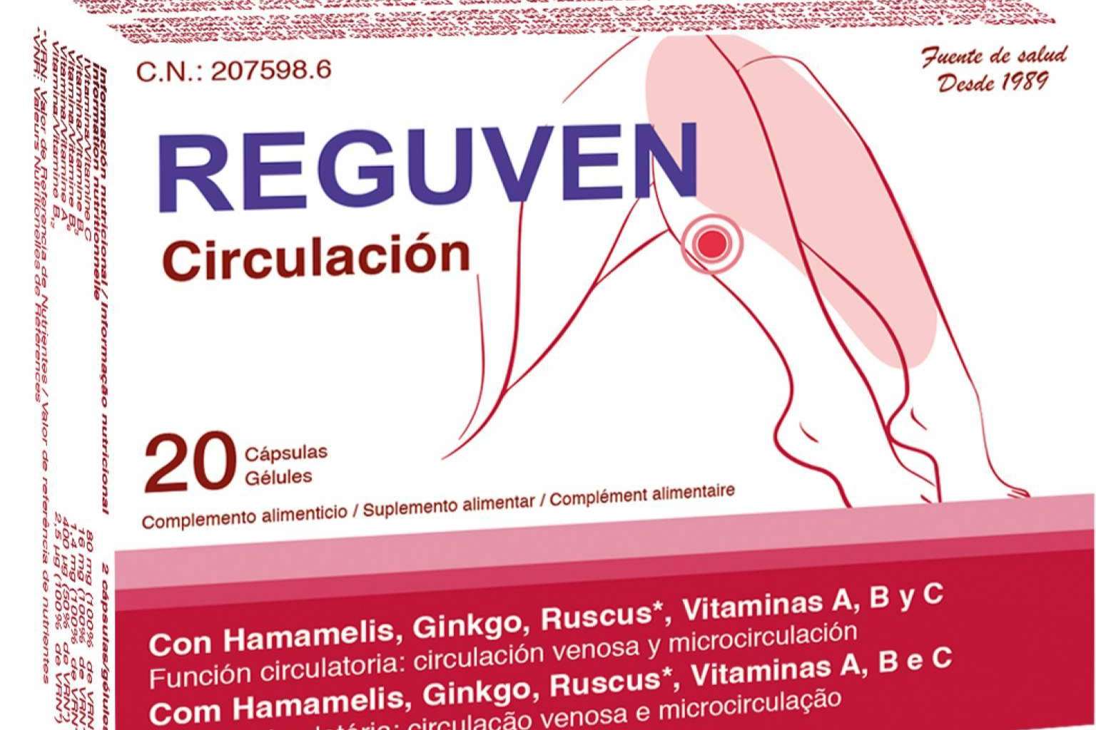 Reguven 20 cápsulas, el cuidado para las piernas disponible en Amazon