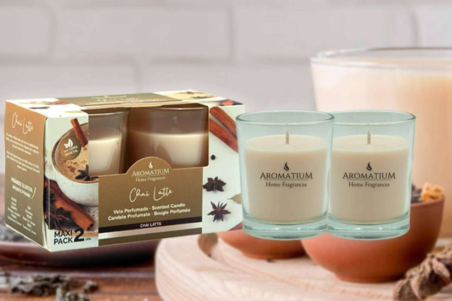 Calidez y aroma en cada rincón del hogar con la vela Chai Latte Aromatium