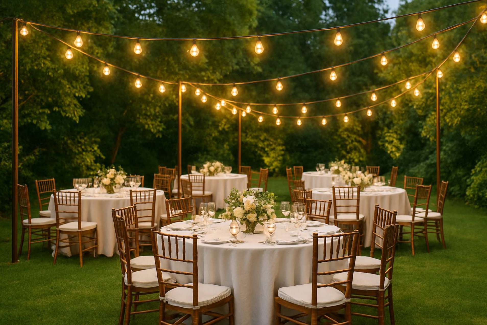 Eventos con personalidad propia gracias al alquiler de guirnaldas de ASB Audiovisuals