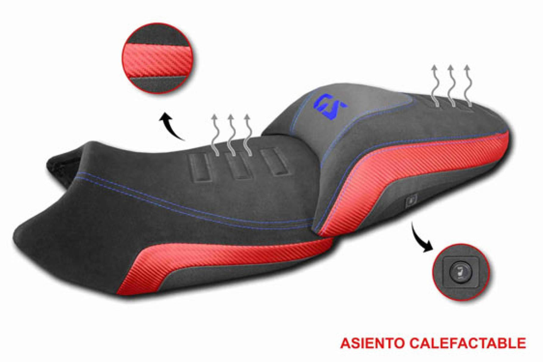 Asiento de moto calefactable BMW R1300 GSA; JM-FUNDAS ofrece versiones Confort en distintos acabados