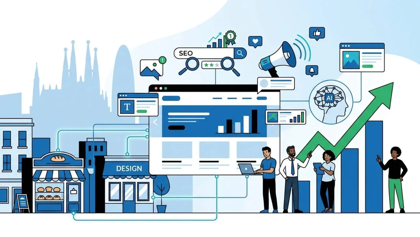 Las pymes de Barcelona impulsan su crecimiento digital mediante diseño web, SEO e inteligencia artificial